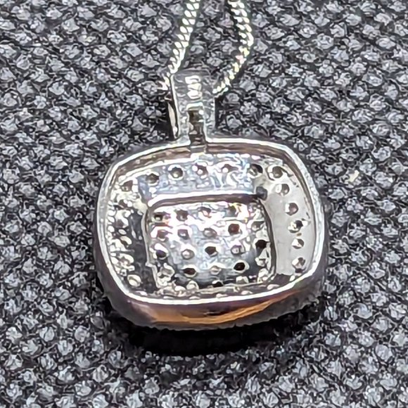 Genuine Black and White Diamonds Necklace with Chain in Sterling - Picture 5 of 5